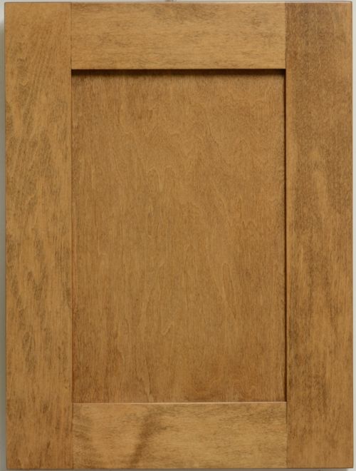 picture of maple cabinet door stained in Dark Walnut